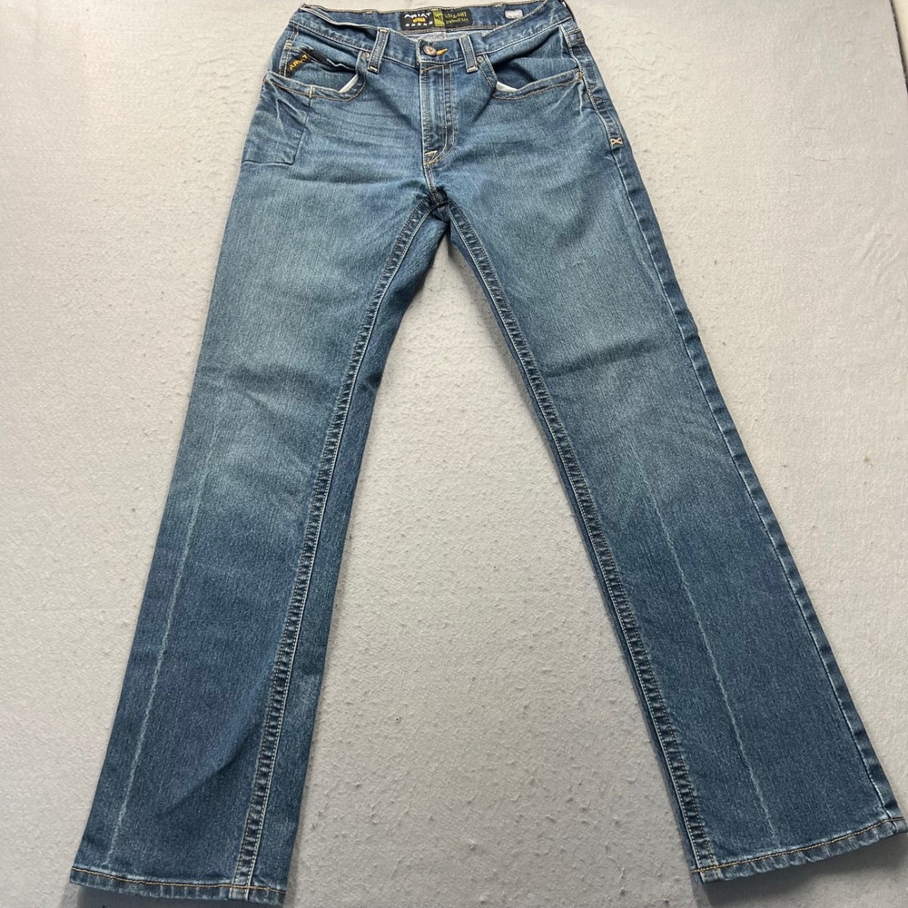 Ariat Rebar M5 Edge Straight Leg Jeans Men 30x34 Blue Ironside Workwear 10016222